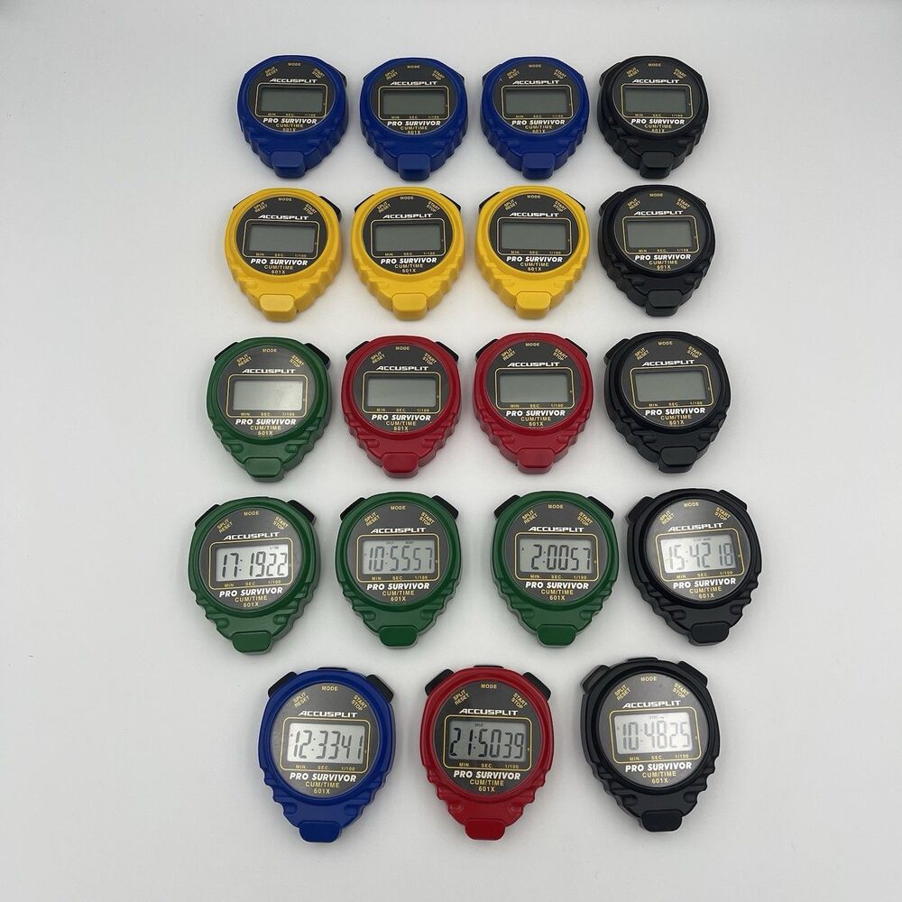 ACCUSPLIT Pro Survivor - A601X Stopwatch, Clock, Extra Large Display - LOT OF 19